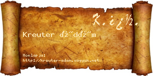 Kreuter Ádám névjegykártya
